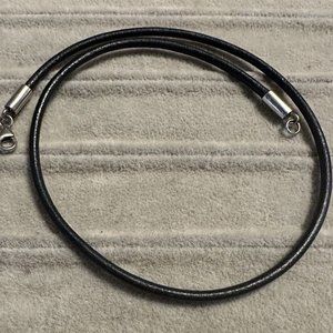 Silpada 925 Sterling Silver Black Cord Necklace 16”